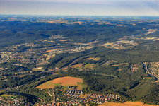 City overview from the northeast in Kaiserslautern in the state Rhineland-Palatinate, Germany out of the air