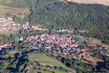 Village - view on the edge of forested areas in Odenbach in the state Rhineland-Palatinate, Germany