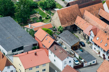 Aerial photograpy of Main Street in Erlenbach bei Kandel in the state Rhineland-Palatinate, Germany
