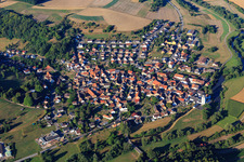 Village overview from the northeast in Rehborn in the state Rhineland-Palatinate, Germany