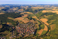 Aerial view of Village overview from the northeast in Rehborn in the state Rhineland-Palatinate, Germany