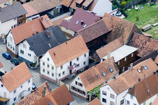 Main Street in Erlenbach bei Kandel in the state Rhineland-Palatinate, Germany from above