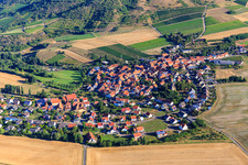 Aerial view of Village overview from the southeast in Duchroth in the state Rhineland-Palatinate, Germany