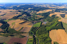 Village view in the Alsenz valley from the north in the district Mannweiler in Mannweiler-Cölln in the state Rhineland-Palatinate, Germany