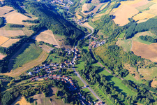 Village view in the Alsenz valley from the north in the district Cölln in Mannweiler-Cölln in the state Rhineland-Palatinate, Germany