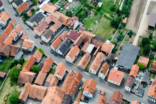 Main Street in Erlenbach bei Kandel in the state Rhineland-Palatinate, Germany out of the air