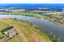 Lauenburg Elbe Foreland Nature Reserve with Sewage Treatment Plant in Lauenburg in the state Schleswig Holstein, Germany