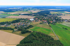 Village view from the northeast in the district Barskamp in Bleckede in the state Lower Saxony, Germany