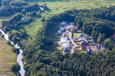 Luxury villas in residential area of single-family settlement Am Wilschenbruch in Lueneburg in the state Lower Saxony, Germany