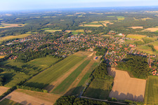 City view from the west in Amelinghausen in the state Lower Saxony, Germany