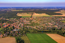 View of the town from the west in Ebstorf in the state Lower Saxony, Germany