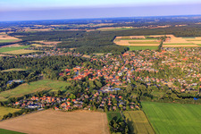 Aerial view of View of the town from the west in Ebstorf in the state Lower Saxony, Germany