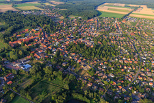 Overview of the town from the west in Ebstorf in the state Lower Saxony, Germany