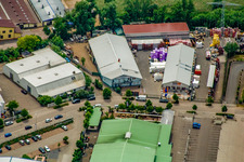 Aerial view of Horstring Barthelsmühlring industrial estate in the district Minderslachen in Kandel in the state Rhineland-Palatinate, Germany