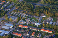 Aerial photograpy of Campus building of Werum Software & Systems AG and Werum IT Solutions GmbH in the district Moorfeld in Lueneburg in the state Lower Saxony, Germany