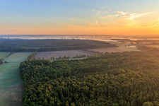 Fields and forests of the Lüneburg Heath in Scharnebeck in the state Lower Saxony, Germany