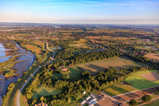 Aerial view of Zollenspieker Nature Reserve in the district Kirchwerder in Hamburg in the state Hamburg, Germany