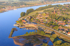 Zollenspieker ferry house and harbor in the district Kirchwerder in Hamburg in the state Hamburg, Germany