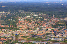 City view from the east in the district Eißendorf in Hamburg in the state Hamburg, Germany