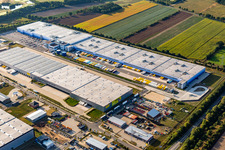 Aerial view of Building complex and grounds of the logistics center Amazon Logistik Winsen GmbH - HAM2 in Winsen (Luhe) in the state Lower Saxony, Germany