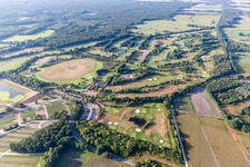Grounds of the Golf course at Green Eagle Golf Courses in Winsen (Luhe) in the state Lower Saxony, Germany from above