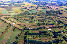 Grounds of the Golf course at Green Eagle Golf Courses in Winsen (Luhe) in the state Lower Saxony, Germany viewn from the air