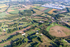Grounds of the Golf course at Green Eagle Golf Courses in Winsen (Luhe) in the state Lower Saxony, Germany from a drone