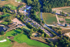 Aerial view of Grounds of the Golf course at Green Eagle Golf Courses in Winsen (Luhe) in the state Lower Saxony, Germany