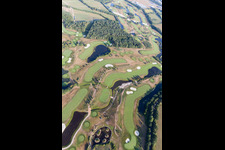 Grounds of the Golf course at Green Eagle Golf Courses in Winsen (Luhe) in the state Lower Saxony, Germany viewn from the air