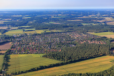 View of the town from the northeast in Reppenstedt in the state Lower Saxony, Germany