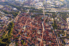 Old town from the west with Am Sande in Lüneburg in the state Lower Saxony, Germany