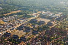 Aerial photograpy of Building complex of the former military barracks in Lueneburg in the state Lower Saxony, Germany