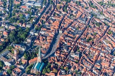 Ensemble space Am Sande in the inner city center in Lueneburg in the state Lower Saxony, Germany