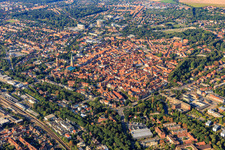 Old town overview from the northeast in Lüneburg in the state Lower Saxony, Germany