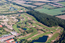 Aerial photograpy of Grounds of the Golf course at Golf Resort Adendorf in Adendorf in the state Lower Saxony, Germany