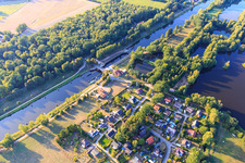 Lock Witzeeze on the Elbe-Lübeck Canal in Witzeeze in the state Schleswig Holstein, Germany