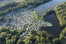 Aerial photograpy of Camping Forellensee in Witzeeze in the state Schleswig Holstein, Germany