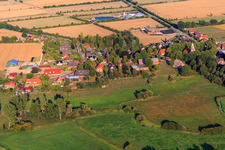 Village view from the west in the district Dorf in Büchen in the state Schleswig Holstein, Germany