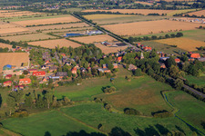 Aerial view of Village view from the west in the district Dorf in Büchen in the state Schleswig Holstein, Germany
