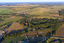 Village view from the west in the district Preten in Amt Neuhaus in the state Lower Saxony, Germany