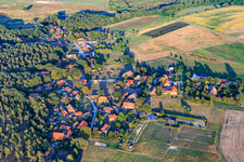 Village view from the west in the district Dellien in Amt Neuhaus in the state Lower Saxony, Germany