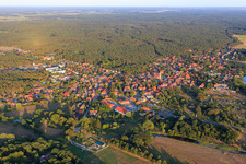 View of the town from the northwest in the district Neuhaus in Amt Neuhaus in the state Lower Saxony, Germany