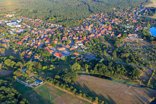 Aerial view of View of the town from the northwest in the district Neuhaus in Amt Neuhaus in the state Lower Saxony, Germany
