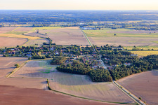 Village view from the northeast in the district Haar in Amt Neuhaus in the state Lower Saxony, Germany