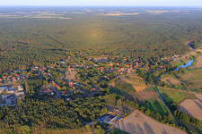 Village view from the west in the district Stapel in Amt Neuhaus in the state Lower Saxony, Germany