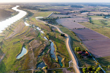 Groyne head of the of Elbe river course and its Polof in the district Pommau in Amt Neuhaus in the state Lower Saxony, Germany