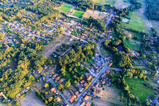 Village overview from the north in Neu Darchau in the state Lower Saxony, Germany