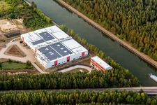 Building and production halls on the premises of Gummi-Waaren Compagnie AG in Lueneburg in the state Lower Saxony, Germany