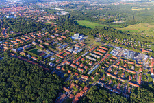 Leuphana University Lüneburg from Southwest in the district Bockelsberg in Lüneburg in the state Lower Saxony, Germany