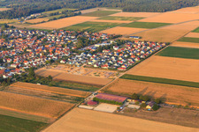 Oblique view of Development of the new Fichtenweg development area in Steinweiler in the state Rhineland-Palatinate, Germany